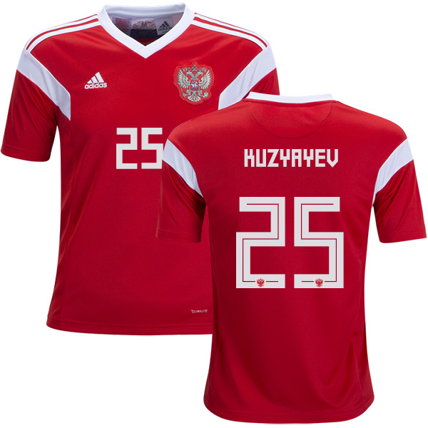Russia #25 Kuzyayev Home Kid Soccer Country Jersey - Click Image to Close